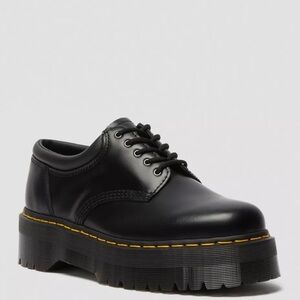 Doc Martens Black Leather Platform 8053 Quad Mono Casual Chunky Shoes 9 M/ 10 W
